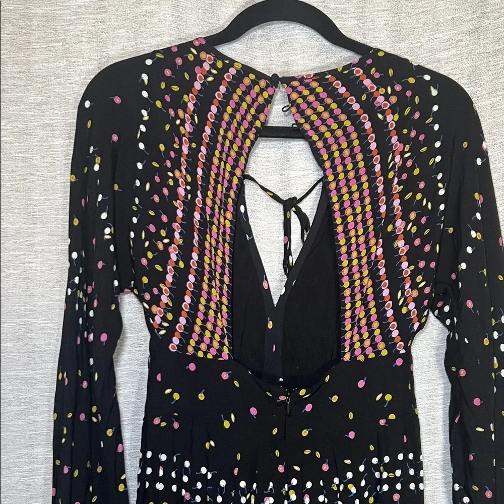 Free People Artsy Multicolor Long Sleeve Cutout Dress Size Small